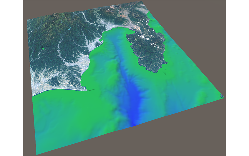 Integrated land-sea 3D model connecting Shimizu Port demonstration field to open sea area