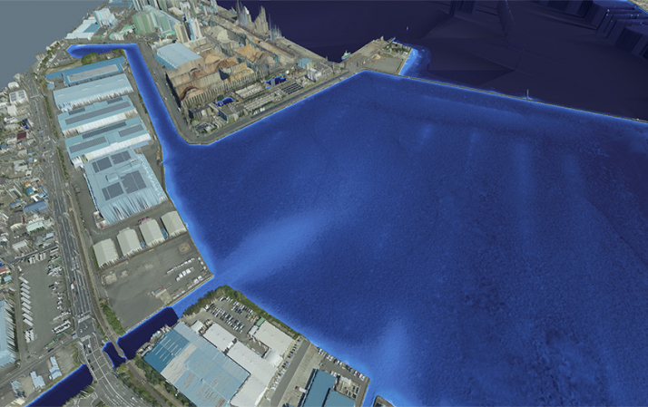 VIRTUAL SHIZUOKA」のデータを活用し詳細な沿岸部地形を再現